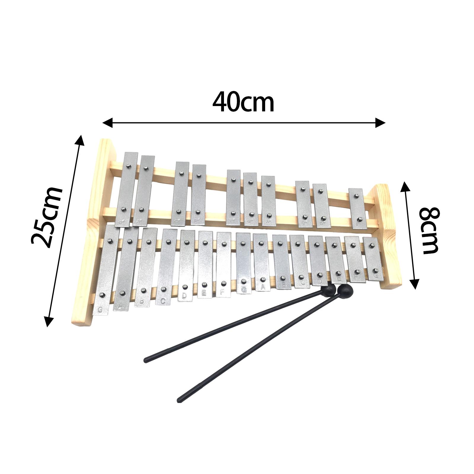 Musical Instrument Glockenspiel - 25 Notes Metal Keys Xylophone Glockenspiel