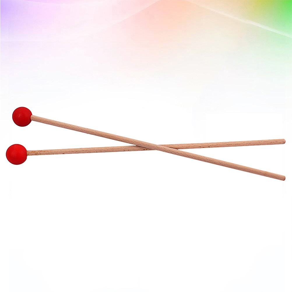 Musical Instrument Glockenspiel - 1Pair Large Drum Mallets Wood Handle
