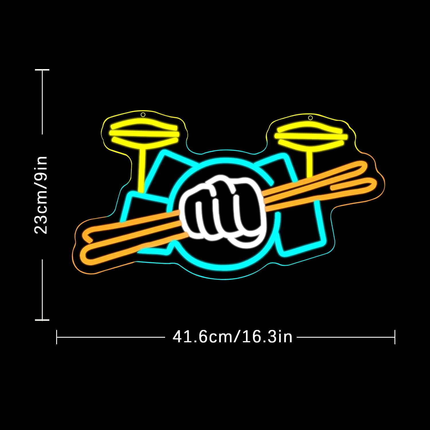 Drum Set Neon Sign USB Powered - огляд і ціна Musical Instruments