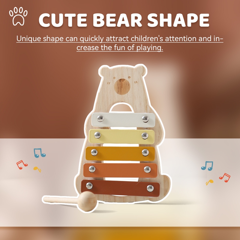 Cartoon Bear 5 Keys Compact Si - огляд і ціна Musical Instrument Glockenspiel