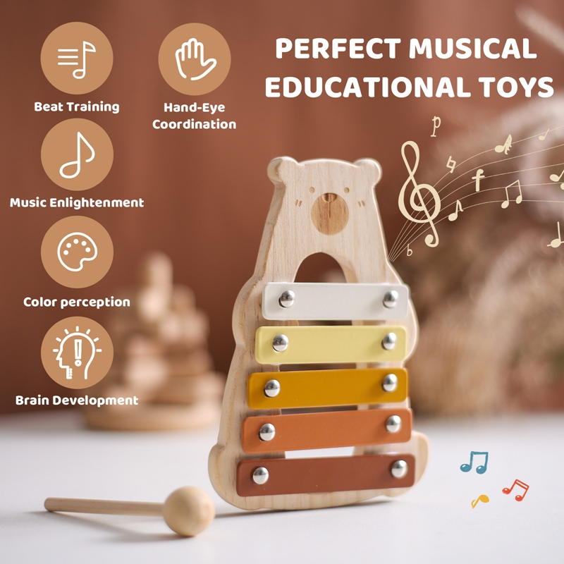 Cartoon Bear 5 Keys Compact Si - огляд і ціна Musical Instrument Glockenspiel