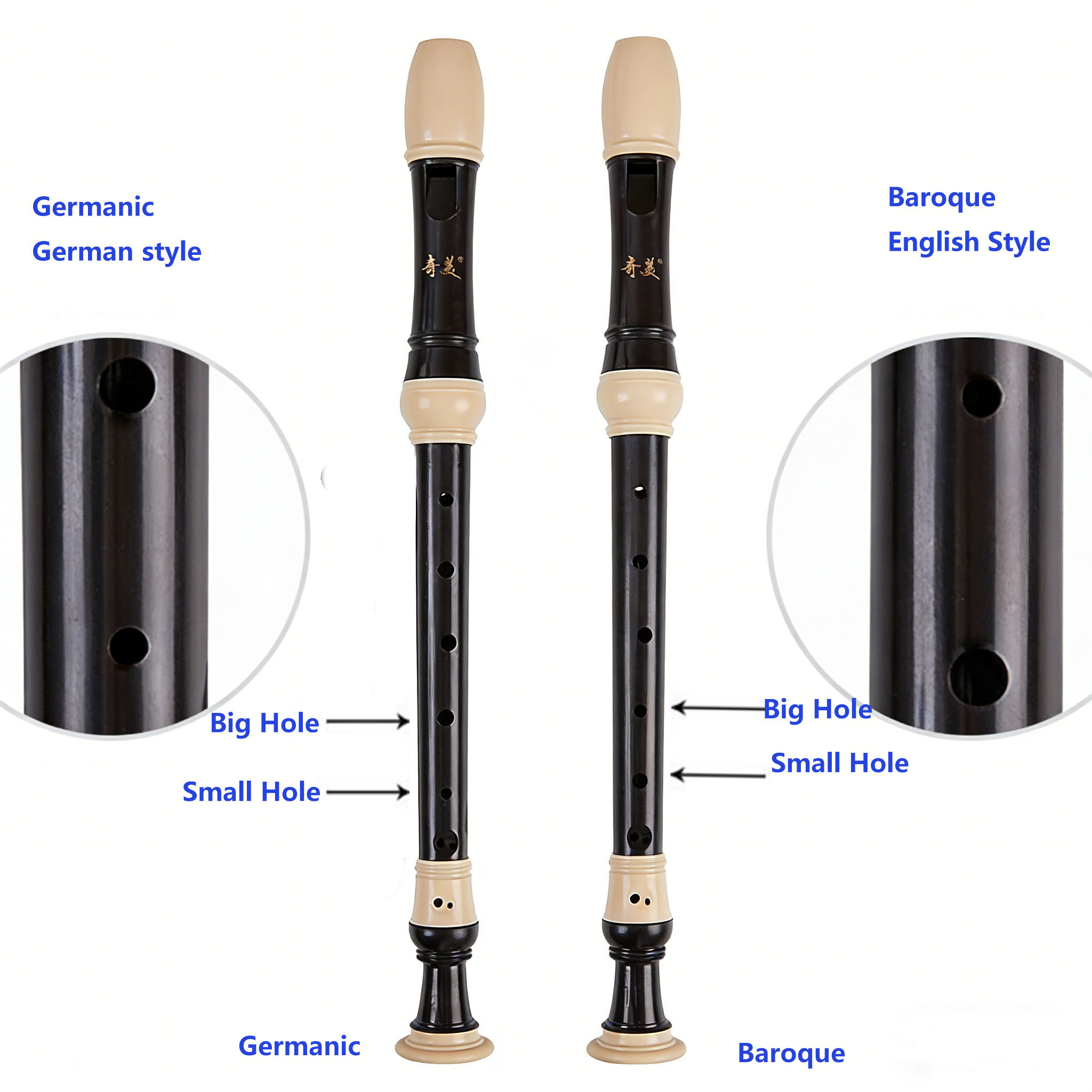 8-hole Alto Recorder F Key Ver - огляд і ціна Recorder Baroque Style