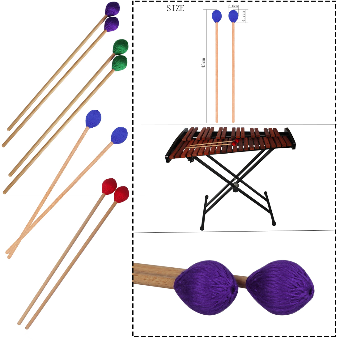 Professional Marimba Mallets W - огляд і ціна Musical Instrument Glockenspiel