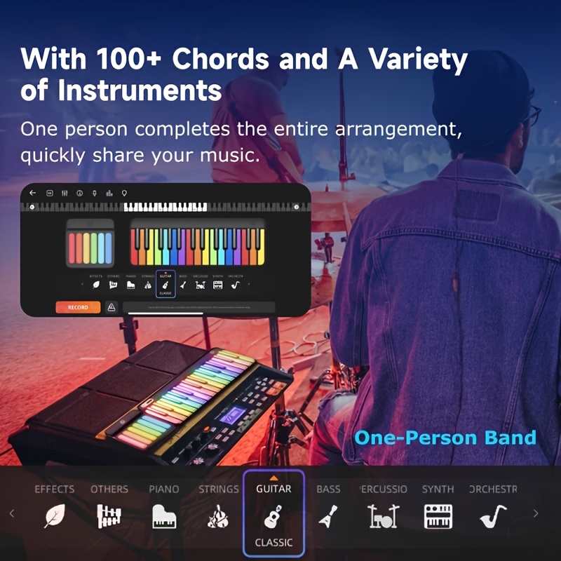 Stylish LED-Backlit PopuPiano  - огляд і ціна Musical Instrument Tabla